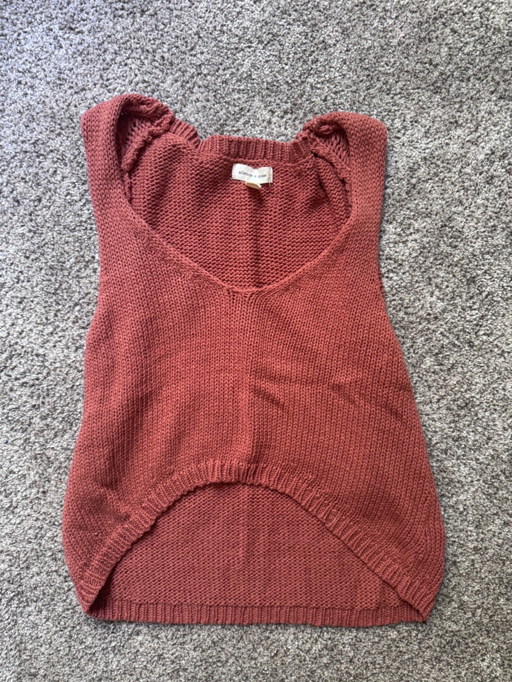silence + noise Rust Knit Scoop Neck Tank